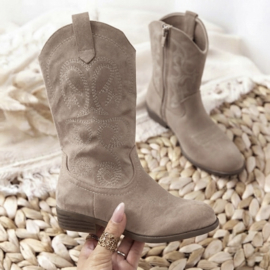 Western Cowgirl Boots - taupe