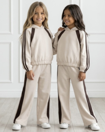 Retro Stripe Flare Set - beige