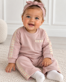 Tiny Hearts wide leg Set - roze (verzenddatum 9 okt)