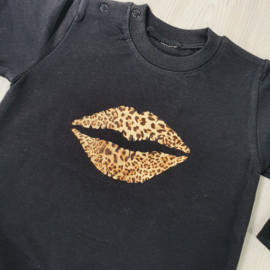 Black leopard kiss sweatdress