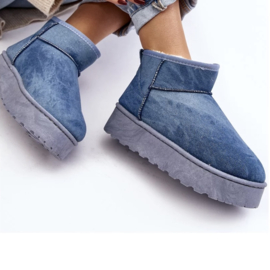 Mini winter boots - Glittery denim