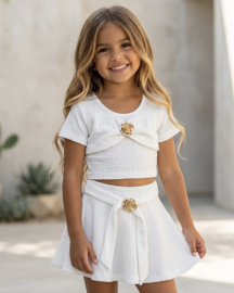 Rose Charm Girls Set - wit