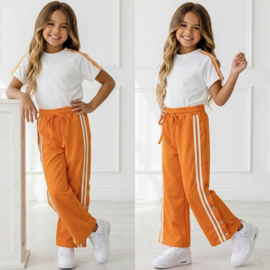 Sporty Stripe Girls Set - oranje