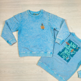 No waves no fun sweater - Fjord Blue