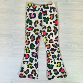 Flared pants - big leopard white (Mommy & me)