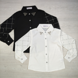 Diamond Check Blouse - wit