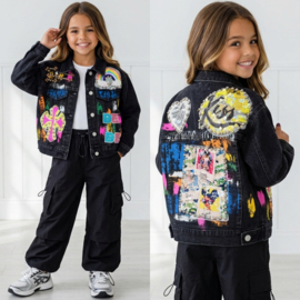 Your Rainbow Rebel Denim Jacket - zwart