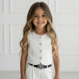 Heart Sparkle Wide Leg Set - wit