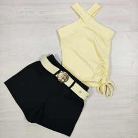 Chic Cross Halter Set - geel
