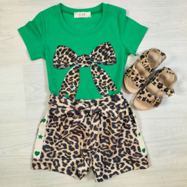 Lovely star & hearts shorts - groen