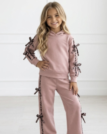 Girly Leopard Bow Set - roze