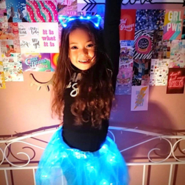 Tutu led & Cats headband - Blue