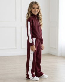 Buttoned striped tracksuit - bordeaux