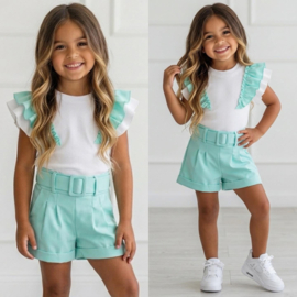 Pastel Ruffle Short Set - mint