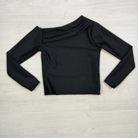 Chic One Shoulder Top - zwart