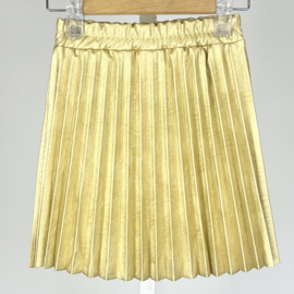 Pleated leather skirt - goud