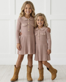 Classy Collar Dress - taupe