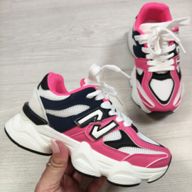 Urban Chunky Sneakers - navy/fuchsia