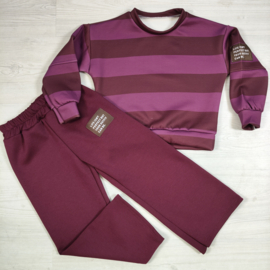 Bold Perfect Stripe Tracksuit - bordeaux/aubergine