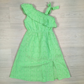 Shoulder broderie dress - groen