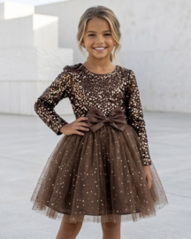 Shimmer Bow Dress - bruin