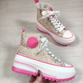 Smiley Leopard High Sneakers