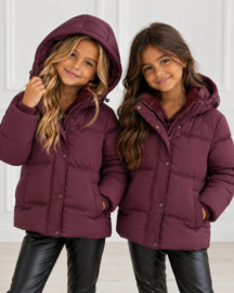 Winter puffer jacket - burgundy