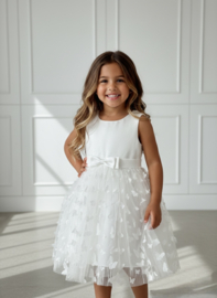 Butterfly Bow Tule Dress - wit