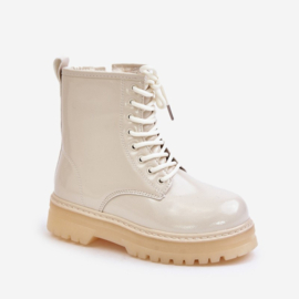 Shiny platform boots - beige  (Verzenddatum 16 okt)