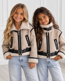 Aviator teddy jacket - beige