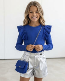 Bagged ruffled longsleeves - blauw