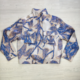 Luxe Metallic Leaf Jacket - blauw