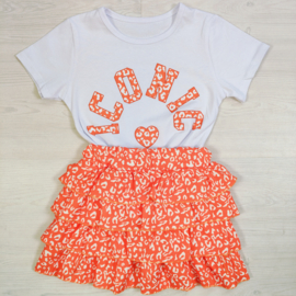ICONIC Leopard Ruffle Set - oranje (verzenddatum 24 apr)