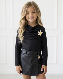 Flower Drape Top - zwart
