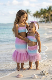 Mermaid Magic Tule Skirt Set - blauw