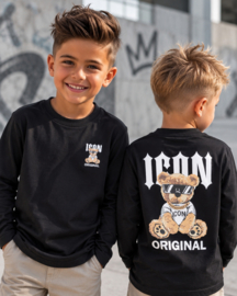 Icon shades bear longsleeve - zwart