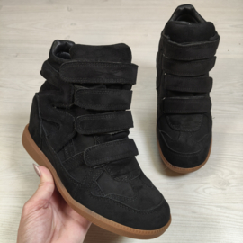 Suede High Sneakers - zwart