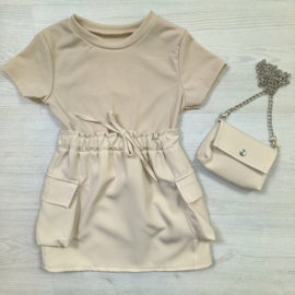 Camel cargo dress