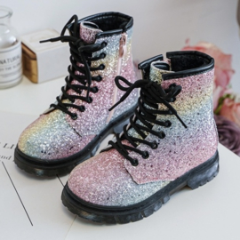 Glitter boots - rainbow