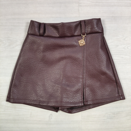 Luxe Leatherlook Skort - bordeaux