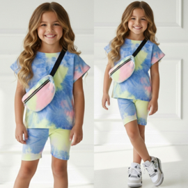 Comfy short summer set with bag - tie dye
