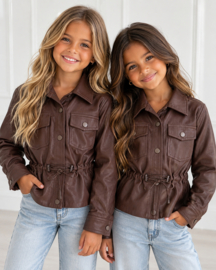 Luxe Leather Look Vest - bruin