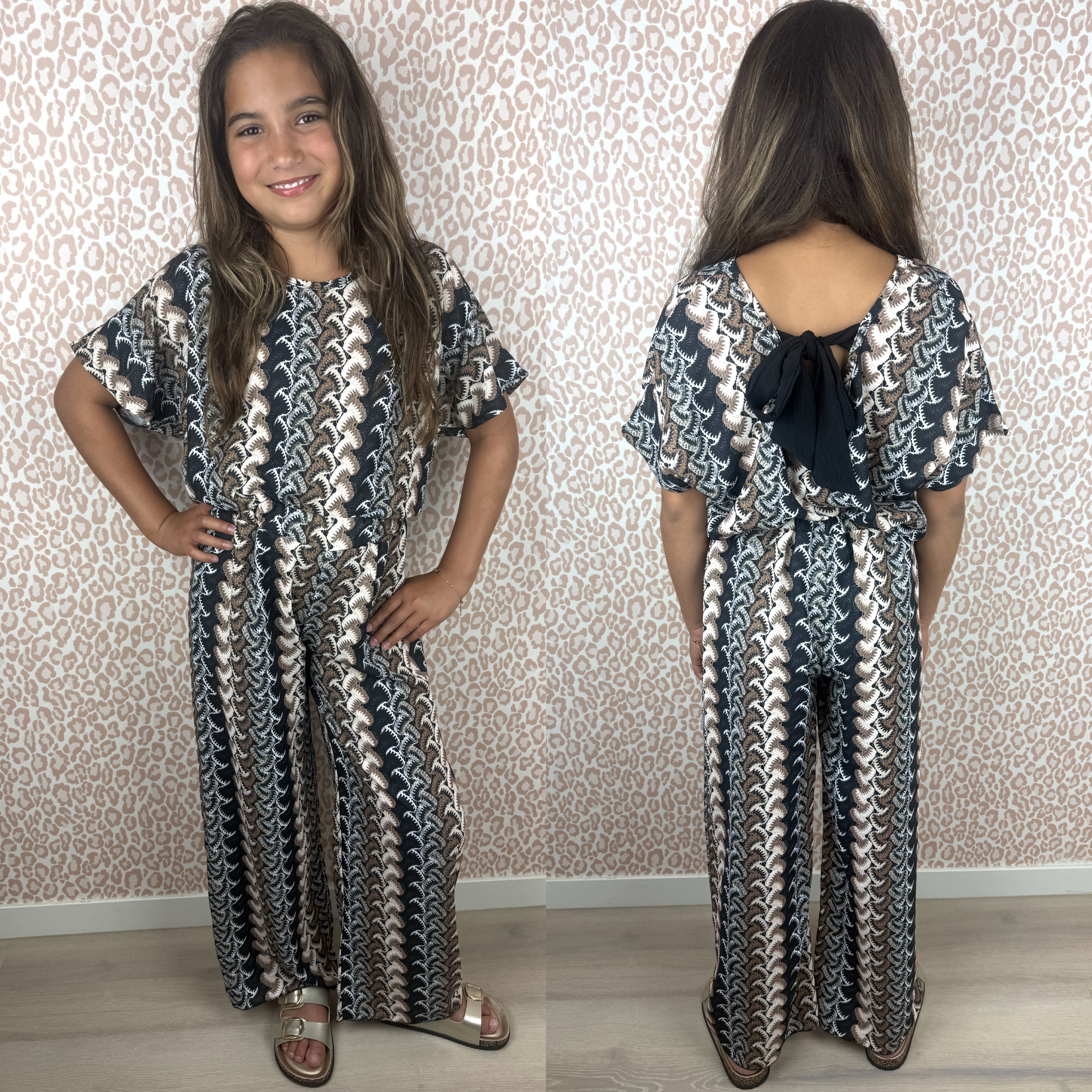 Zigged & bow set - zwart