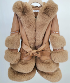 Studded & fur jacket