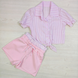 Pink Stripe Girls Set