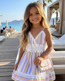 Rainbow Stripe Summer Dress & bag