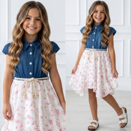 Country Denim Floral Dress