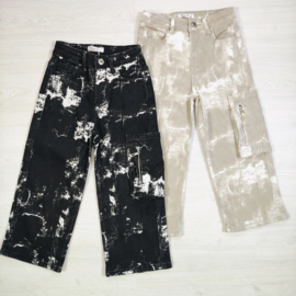 Your Marble Wash Cargo Jeans - beige