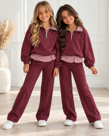 Pretty Check Tracksuit - bordeaux