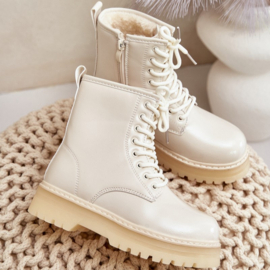 Shiny platform boots - beige  (Verzenddatum 16 okt)